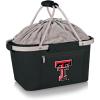 PICNIC TIME NCAA West Point Black Knights Metro Shopping Basket – Insulated Picnic Basket – Collapsible Market Basket – Utility Tote Cooler Bag(Texas Tech Red Raiders)