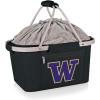 PICNIC TIME NCAA West Point Black Knights Metro Shopping Basket – Insulated Picnic Basket – Collapsible Market Basket – Utility Tote Cooler Bag(Washington Huskies)