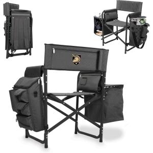 PICNIC TIME NCAA Army Black Knights Fusion Camping Chair with Side Table and Soft Cooler – Beach Chair for Adults – Lawn Chair