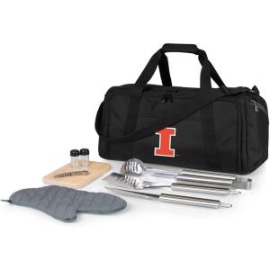 PICNIC TIME NCAA BBQ Kit Cooler Tote with Barbecue & Accessories(Illinois Fighting Illini)