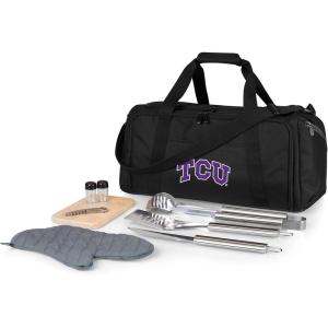 PICNIC TIME NCAA BBQ Kit Cooler Tote with Barbecue & Accessories(TCU Horned Frogs)