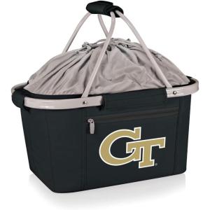 PICNIC TIME NCAA West Point Black Knights Metro Shopping Basket – Insulated Picnic Basket – Collapsible Market Basket – Utility Tote Cooler Bag(Georgia Tech YellowJackets)