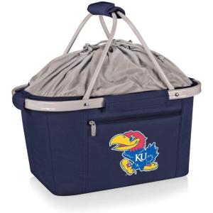 PICNIC TIME NCAA West Point Black Knights Metro Shopping Basket – Insulated Picnic Basket – Collapsible Market Basket – Utility Tote Cooler Bag(Kansas Jayhawks)