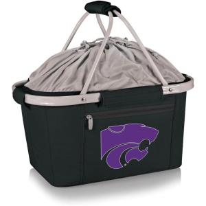 PICNIC TIME NCAA West Point Black Knights Metro Shopping Basket – Insulated Picnic Basket – Collapsible Market Basket – Utility Tote Cooler Bag(Kansas State Wildcats)