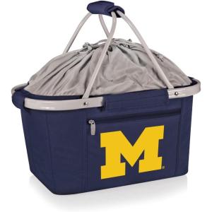 PICNIC TIME NCAA West Point Black Knights Metro Shopping Basket – Insulated Picnic Basket – Collapsible Market Basket – Utility Tote Cooler Bag(Michigan Wolverines)