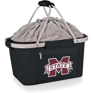 PICNIC TIME NCAA West Point Black Knights Metro Shopping Basket – Insulated Picnic Basket – Collapsible Market Basket – Utility Tote Cooler Bag(Mississippi State Bulldogs)