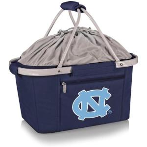 PICNIC TIME NCAA West Point Black Knights Metro Shopping Basket – Insulated Picnic Basket – Collapsible Market Basket – Utility Tote Cooler Bag(North Carolina Tar Heels)