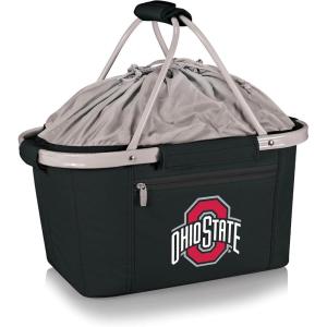PICNIC TIME NCAA West Point Black Knights Metro Shopping Basket – Insulated Picnic Basket – Collapsible Market Basket – Utility Tote Cooler Bag(Ohio State Buckeyes)
