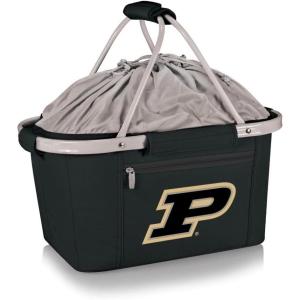 PICNIC TIME NCAA West Point Black Knights Metro Shopping Basket – Insulated Picnic Basket – Collapsible Market Basket – Utility Tote Cooler Bag(Purdue Boilermakers)