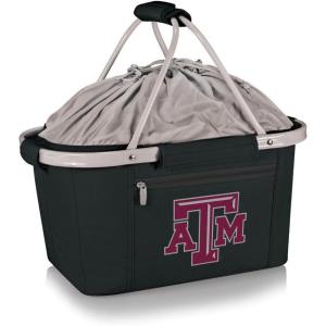 PICNIC TIME NCAA West Point Black Knights Metro Shopping Basket – Insulated Picnic Basket – Collapsible Market Basket – Utility Tote Cooler Bag(Texas A&M Aggies)