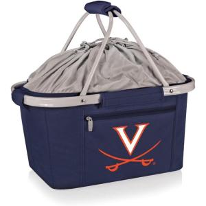 PICNIC TIME NCAA West Point Black Knights Metro Shopping Basket – Insulated Picnic Basket – Collapsible Market Basket – Utility Tote Cooler Bag(Virginia Cavaliers)