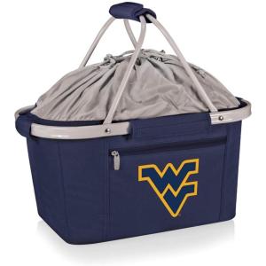 PICNIC TIME NCAA West Point Black Knights Metro Shopping Basket – Insulated Picnic Basket – Collapsible Market Basket – Utility Tote Cooler Bag(West Virginia Mountaineers)