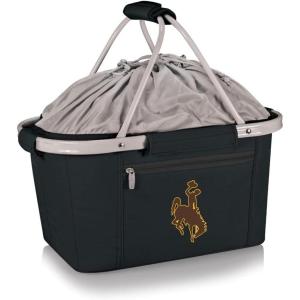 PICNIC TIME NCAA West Point Black Knights Metro Shopping Basket – Insulated Picnic Basket – Collapsible Market Basket – Utility Tote Cooler Bag(Wyoming Cowboys)