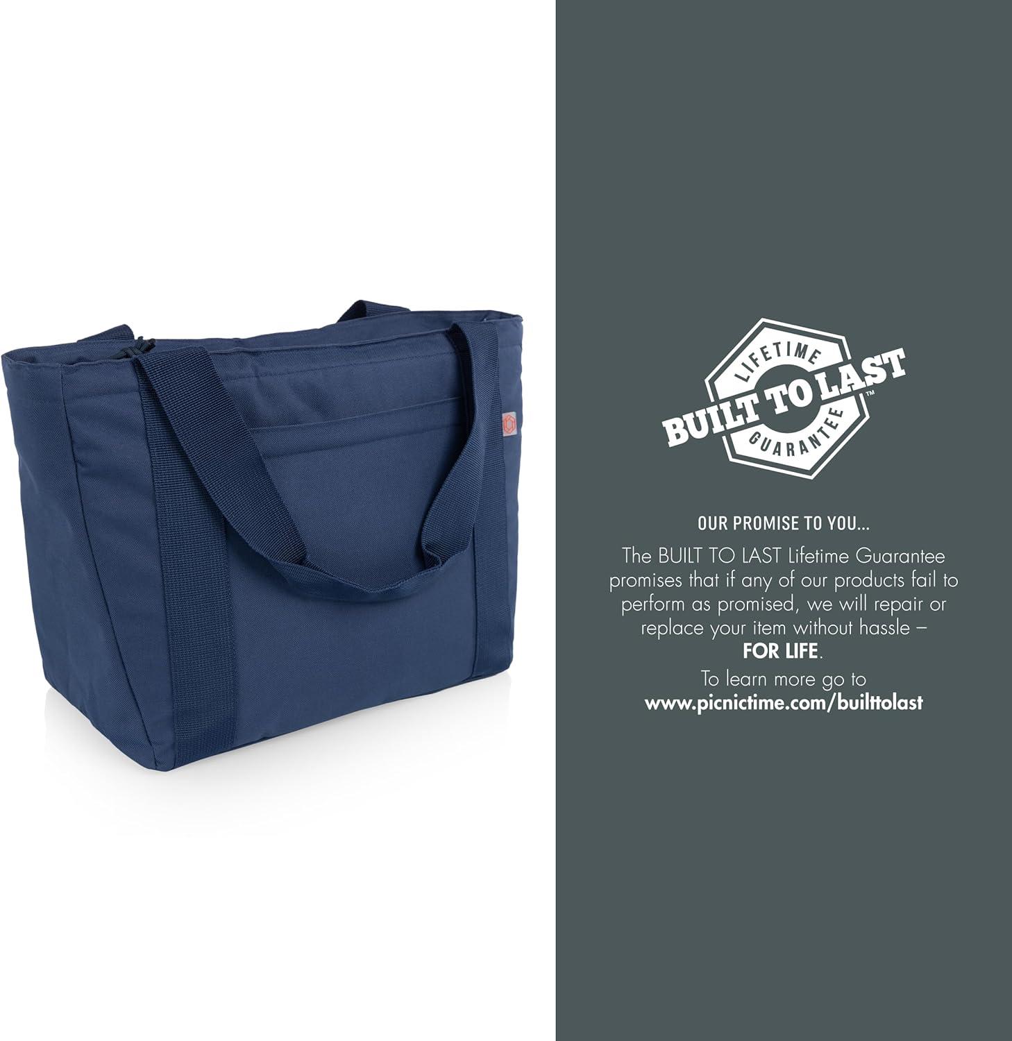 image:imagePICNIC TIME Topanga Cooler 20 Tote Bag Versatile Insulated Cooler Bag with 24Can Capacity Soft Insulated Tote with WaterResistant Interior Liner Long Straps and Exterior Pocket BlackNavy Blue