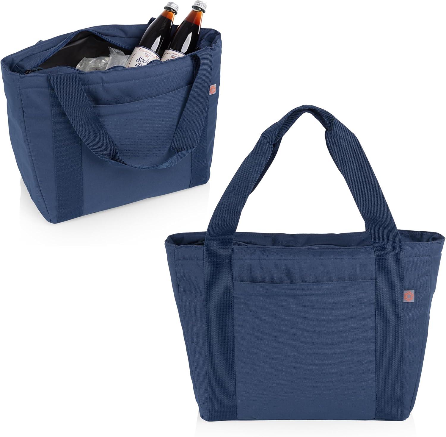 image:imagePICNIC TIME Topanga Cooler 20 Tote Bag Versatile Insulated Cooler Bag with 24Can Capacity Soft Insulated Tote with WaterResistant Interior Liner Long Straps and Exterior Pocket BlackNavy Blue