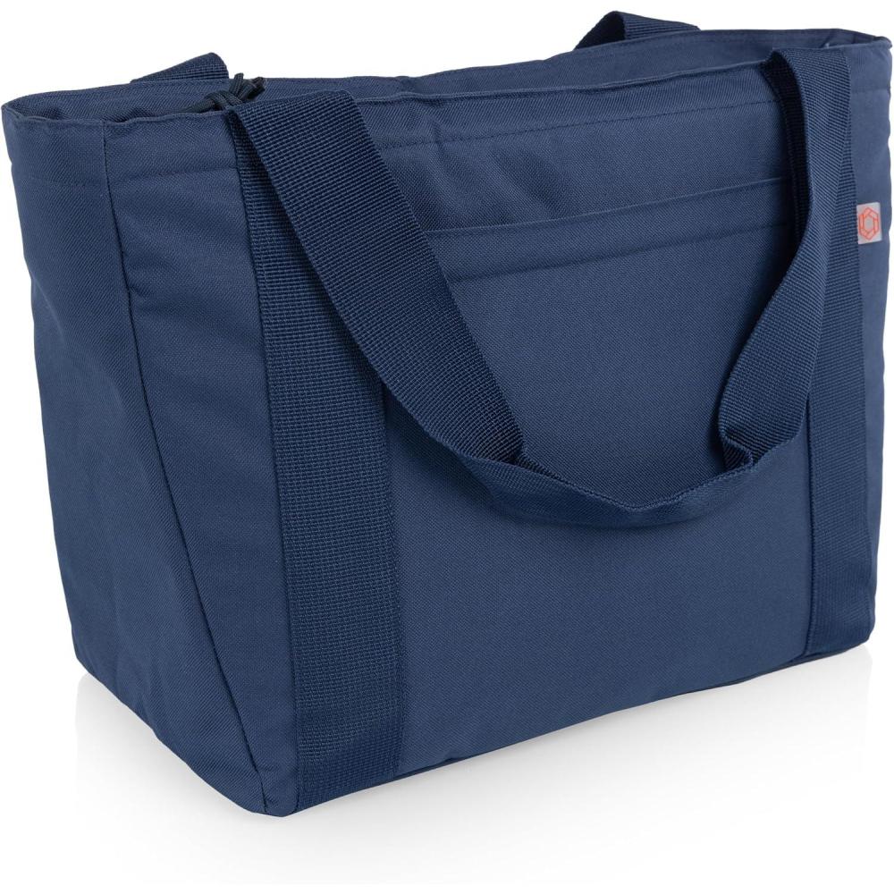 image:imagePICNIC TIME Topanga Cooler 20 Tote Bag Versatile Insulated Cooler Bag with 24Can Capacity Soft Insulated Tote with WaterResistant Interior Liner Long Straps and Exterior Pocket BlackNavy Blue