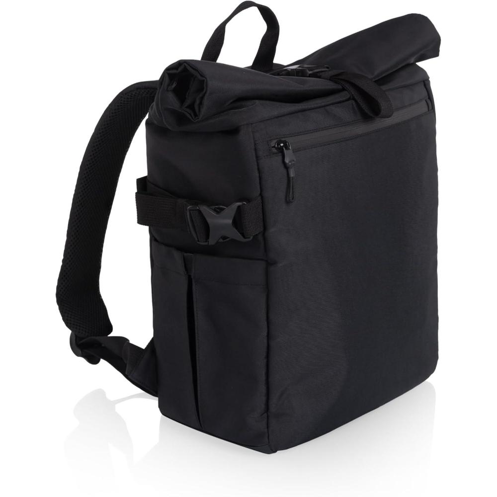 image:imagePicnic TIME Tarana RollTop Insulated Backpack Modern Backpack Cooler with 32Can Capacity Fully Insulated Outdoor Bag with Water Resistant Interior Pockets Straps Halo GrayCarbon Black