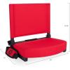Picnic TIME Gridiron Stadium Seat with Back Support, Folding Bleacher Chairs with Back and Cushion, Thick Padded Stadium Seat and Armrest with Carry Straps, and Bleacher Hook Feature, (Blue)(Red)