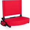 Picnic TIME Gridiron Stadium Seat with Back Support, Folding Bleacher Chairs with Back and Cushion, Thick Padded Stadium Seat and Armrest with Carry Straps, and Bleacher Hook Feature, (Blue)(Red)