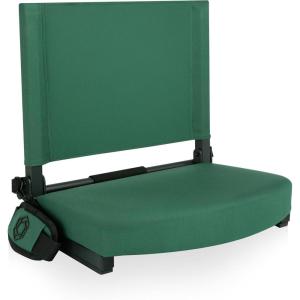 Picnic TIME Gridiron Stadium Seat with Back Support, Folding Bleacher Chairs with Back and Cushion, Thick Padded Stadium Seat and Armrest with Carry Straps, and Bleacher Hook Feature, (Blue)(Green)
