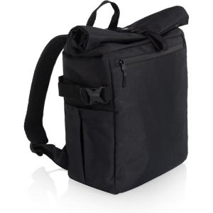 Picnic TIME Tarana Roll-Top Insulated Backpack, Modern Backpack Cooler with 32-Can Capacity, Fully Insulated Outdoor Bag with Water Resistant Interior, Pockets, Straps, (Halo Gray)(Carbon Black)