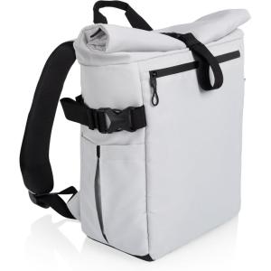 Picnic TIME Tarana Roll-Top Insulated Backpack, Modern Backpack Cooler with 32-Can Capacity, Fully Insulated Outdoor Bag with Water Resistant Interior, Pockets, Straps, (Halo Gray)(Halo Gray)