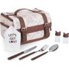 Picnic TIME Disney Winnie The Pooh Insulated Lunch Bag, Reusable Soft Lunch Tote with Picnic Set, Portable Lunch Box for Work, Commute Travel, (Winnie The Pooh Pattern)(Disney Winnie the Pooh – Beige)