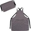 PICNIC TIME Premium BBQ Apron, Professional-Grade Kitchen Apron for Men and Women with Waterproof Cotton Fabric, 2 Storage Pockets, and Adjustable Straps for Comfort, (Gray)