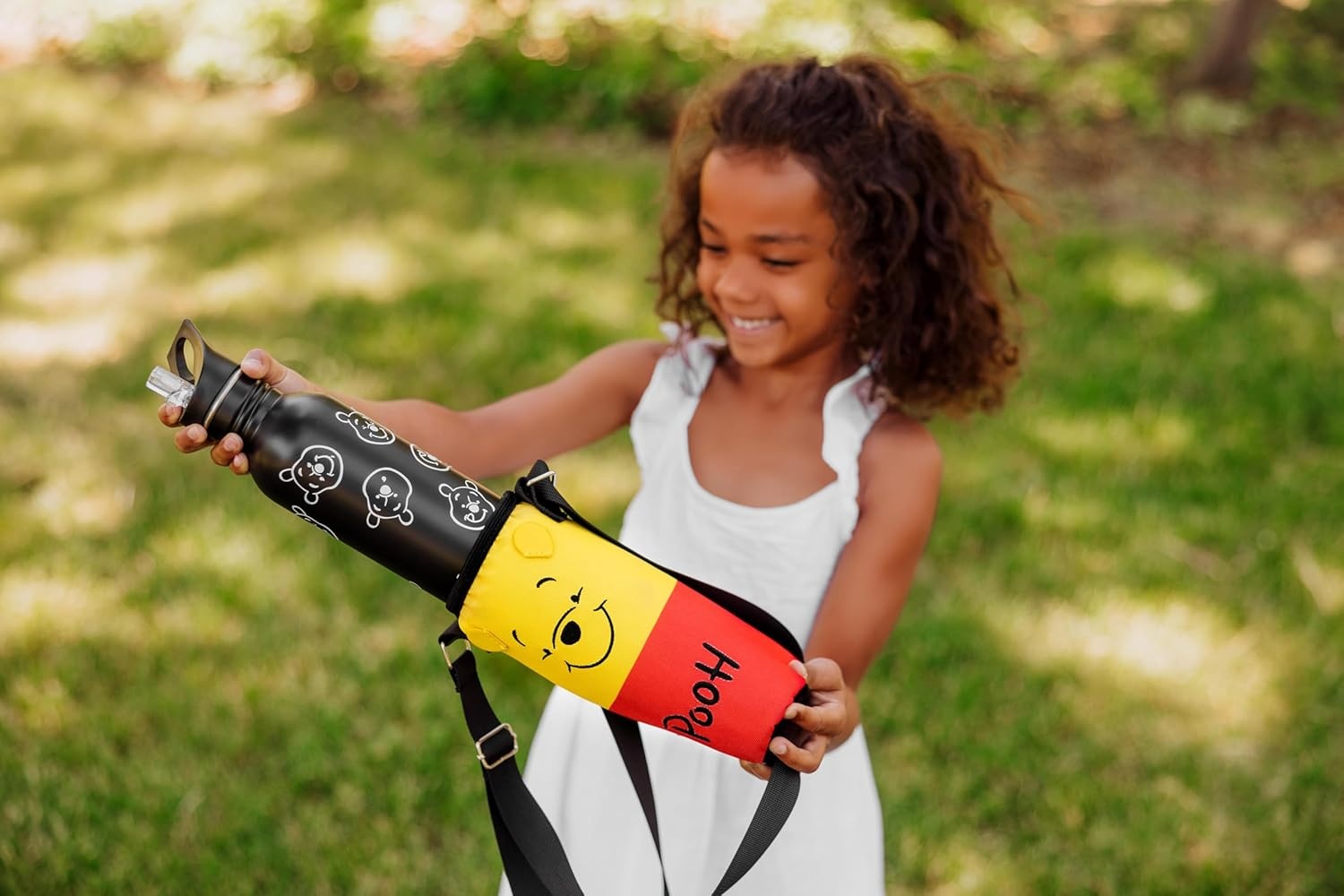 image:imagePicnic TIME Disney Shorts Bottle Cooler Tote Insulated Water Bottle Holder with Adjustable Shoulder Strap for Travel Picnic Theme Parks Fits 20 to 26 oz BottlesDisney Winnie the Pooh Red Yellow