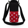 Picnic TIME Disney Shorts Bottle Cooler Tote, Insulated Water Bottle Holder with Adjustable Shoulder Strap for Travel Picnic Theme Parks, Fits 20 to 26 oz Bottles(Disney Minnie Mouse – Black with Red Pattern)